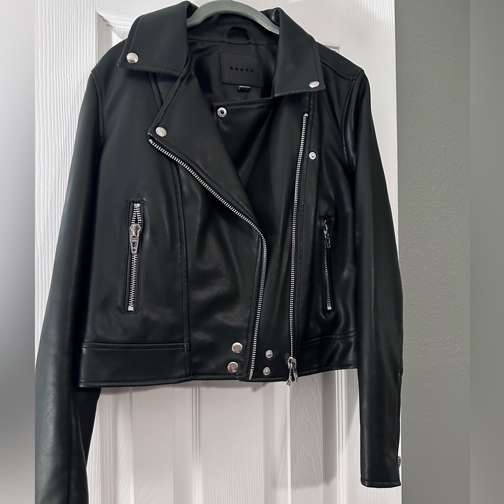 Blank NYC Black Leather Biker Jacket